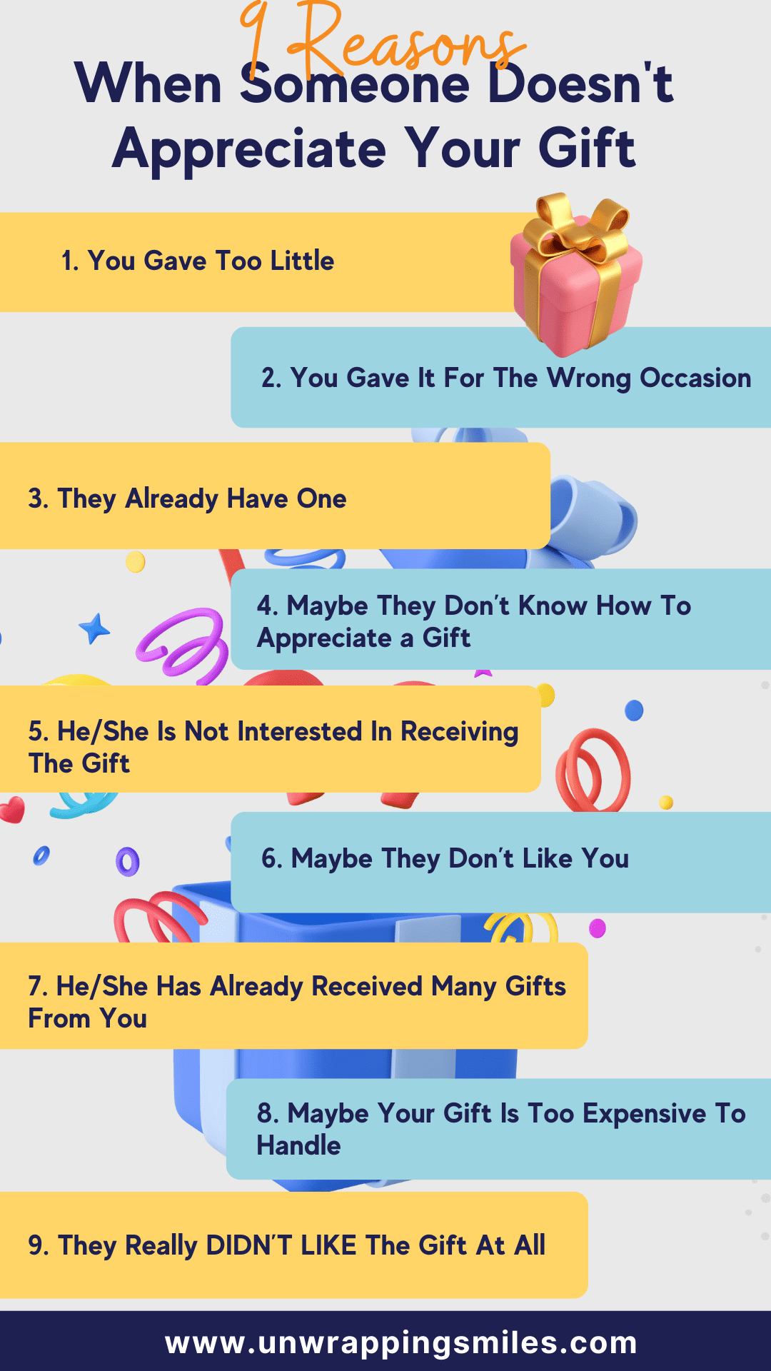 Reasons When Someone Doesn't Appreciate Your Gift