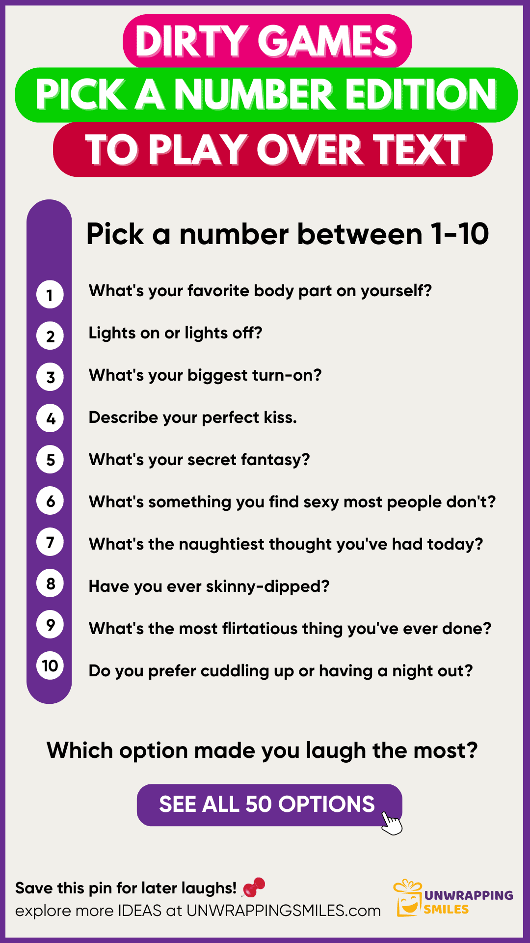 Dirty Games To Play Over Text Pick a Number Edition